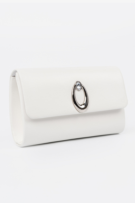 Witte envelop handtas met zilveren...