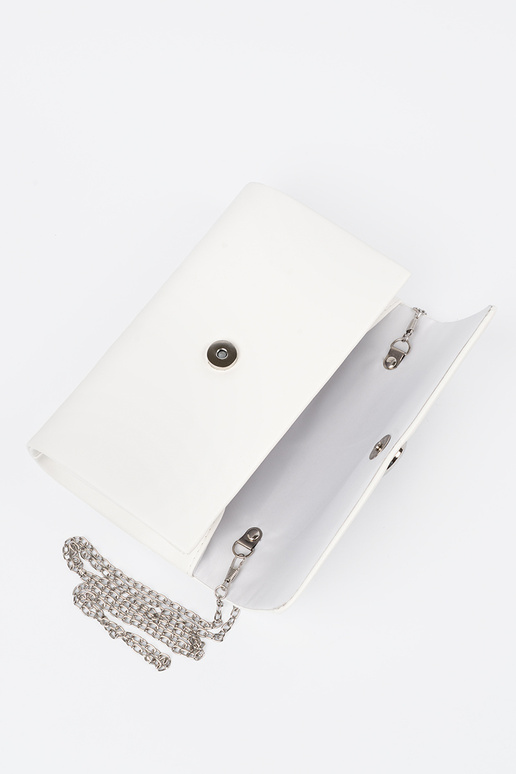 Witte envelop handtas met zilveren...