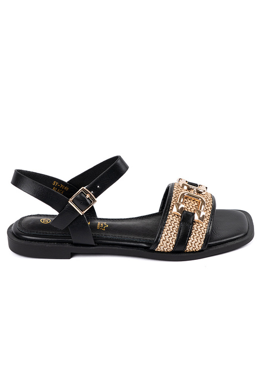 Damen schwarze Sandalen mit... Damen schwarze Sandalen mit...