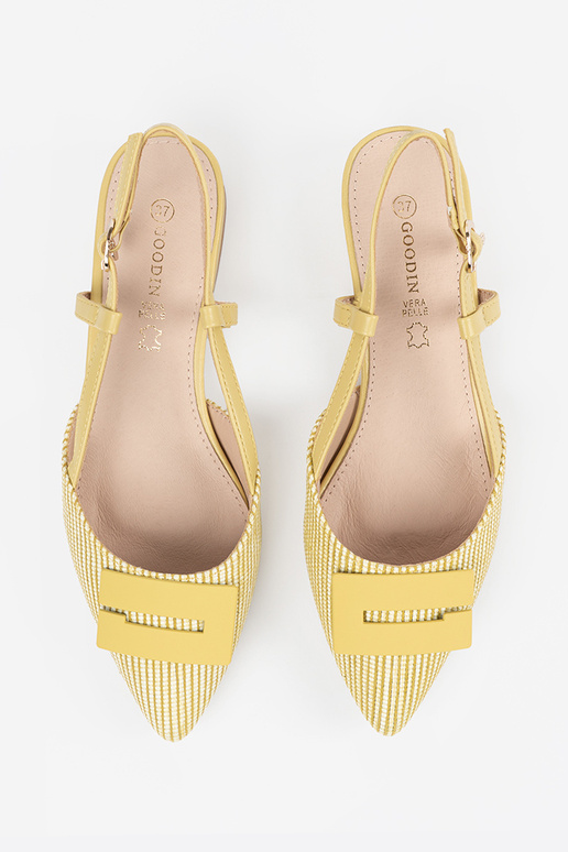 Dames gele sandalen met open hak