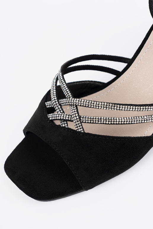 Sandales en daim pour femmes noires à... Sandales en daim pour femmes noires à...