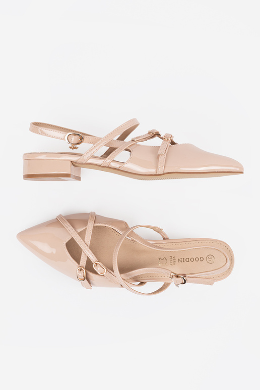 Lackierte Damen Sandfarben High Heels... Lackierte Damen Sandfarben High Heels...