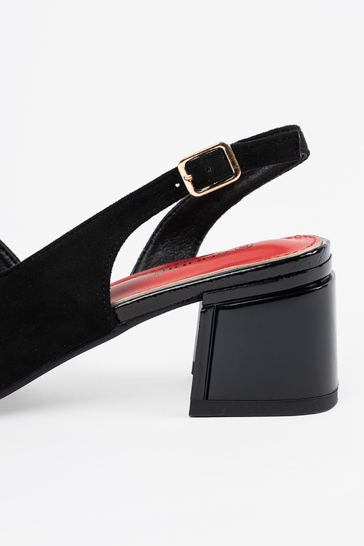 Sandales en daim pour femmes noires à... Sandales en daim pour femmes noires à...