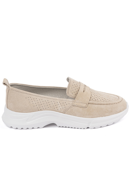 Mocassins en cuir sable avec plateforme Mocassins en cuir sable avec plateforme
