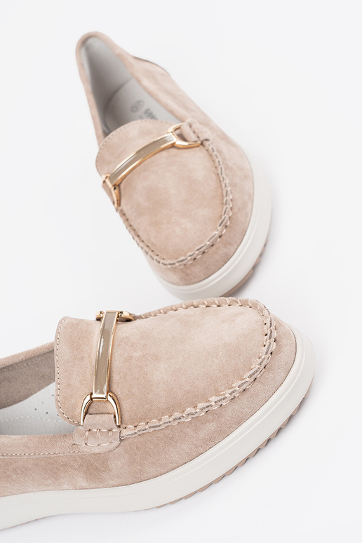Natuurlijke leren zandkleurige mocassins Natuurlijke leren zandkleurige mocassins