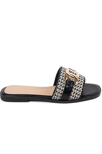 Dames zwart-witte slippers...