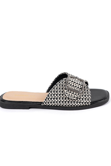 Chaussons à carreaux noir...