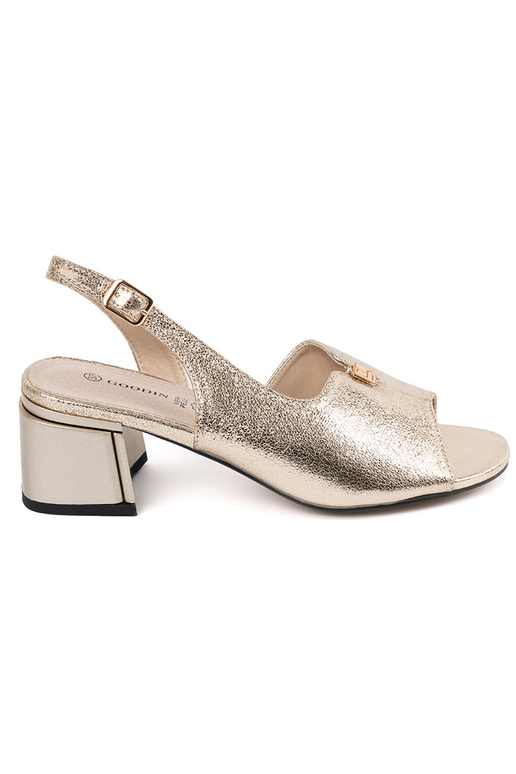 Sandales en daim pour femmes dorées à... Sandales en daim pour femmes dorées à...