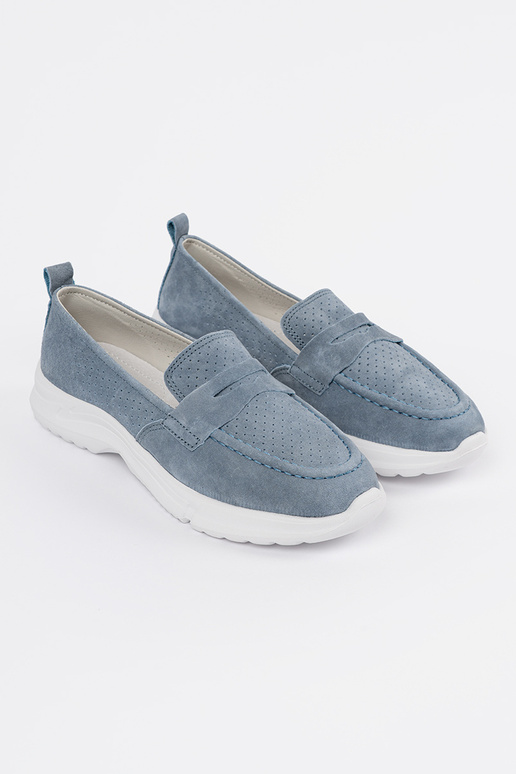 Mocassins en cuir bleus avec plateforme Mocassins en cuir bleus avec plateforme