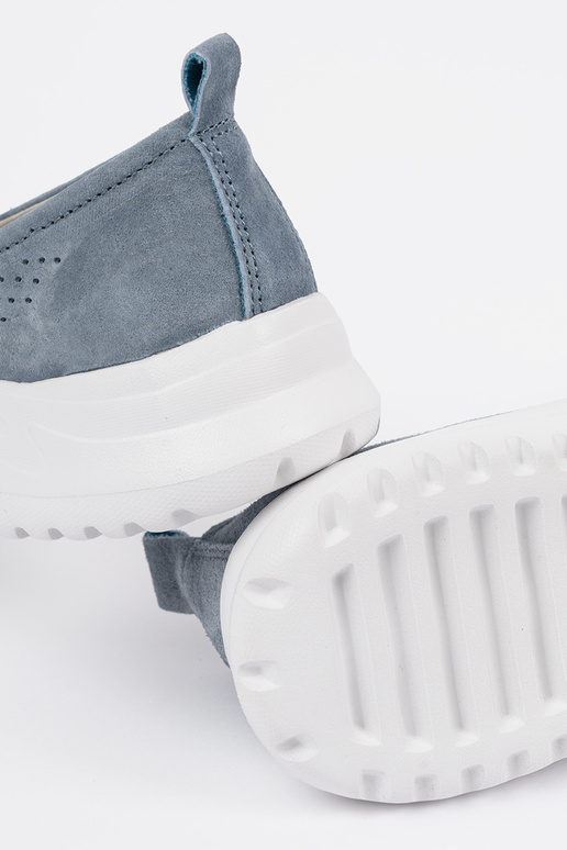 Leren blauwe mocassins met platform Leren blauwe mocassins met platform