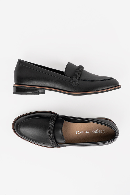 Zwarte dames mocassins met leren... Zwarte dames mocassins met leren...