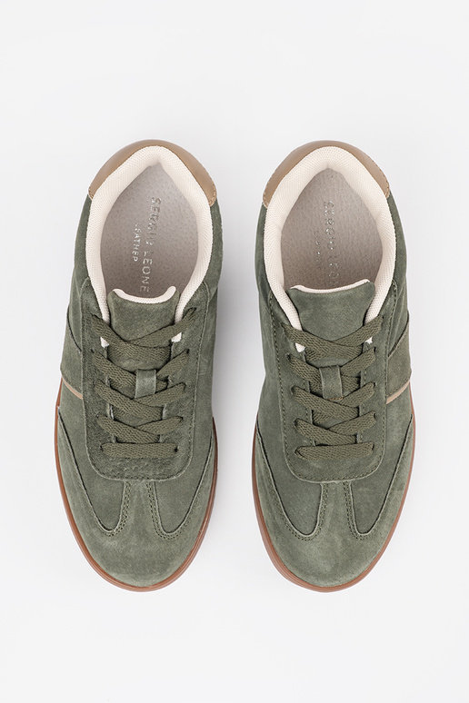 Baskets en cuir velours vertes pour... Baskets en cuir velours vertes pour...