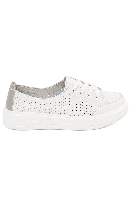 Witte leren dames sneakers met veters... Witte leren dames sneakers met veters...
