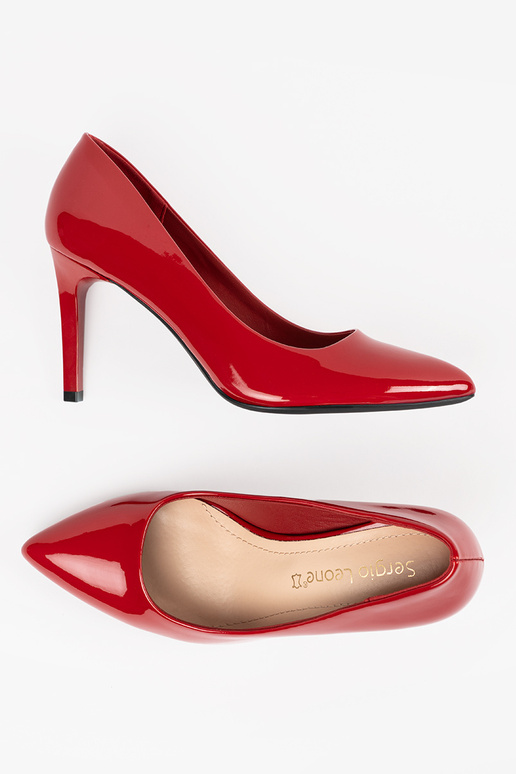 Rote Leder-Pumps für Damen Sergio Leone