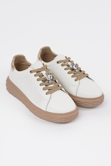 Witte-beige leren dames... 2