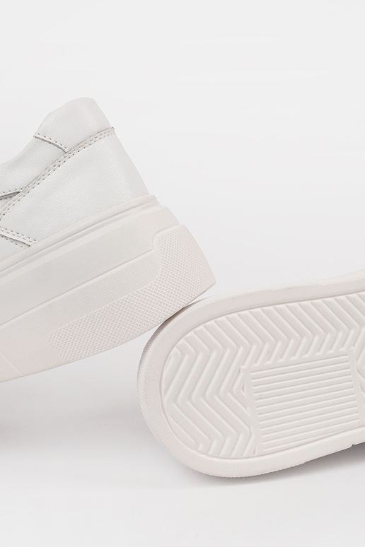 Weiße Leder-Damen-Sneaker mit...