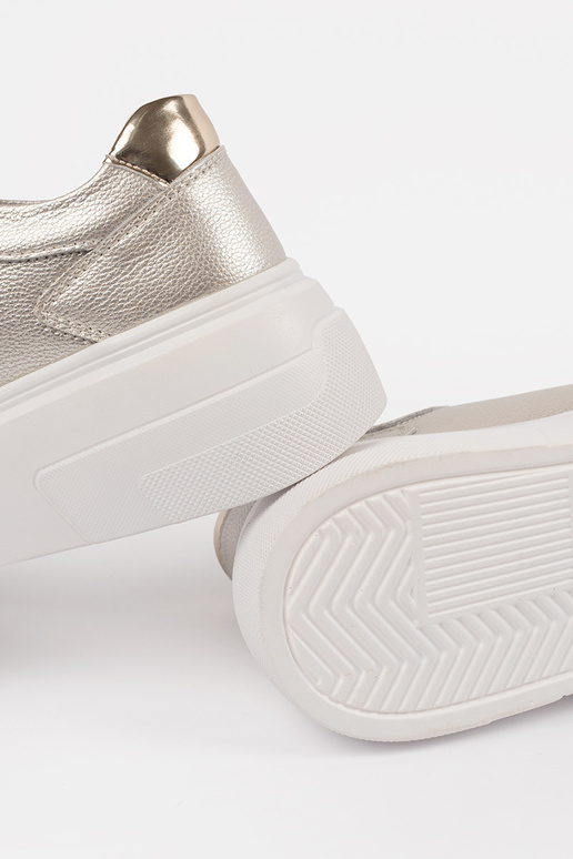 Gouden leren dames sneakers met... Gouden leren dames sneakers met...