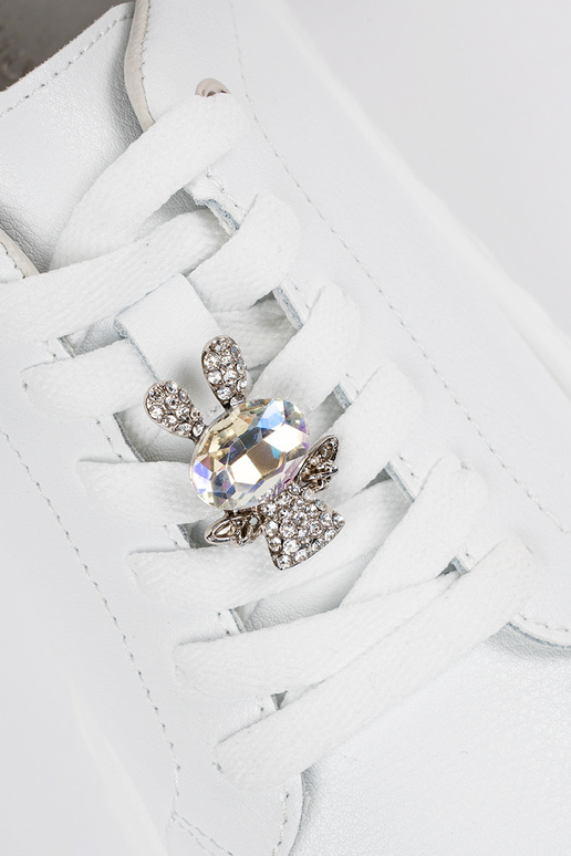 Witte leren dames sneakers met gesp... Witte leren dames sneakers met gesp...