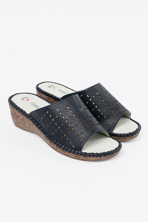 Dames slippers op platform in blauw