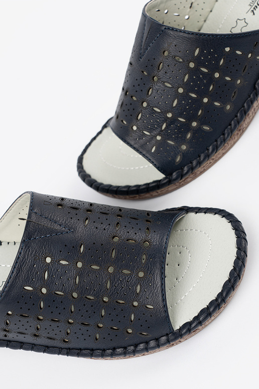 Dames slippers op platform in blauw