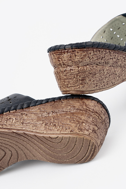 Dames slippers op platform in blauw