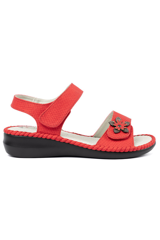Sandalen met leren inlegzolen in rood Sandalen met leren inlegzolen in rood