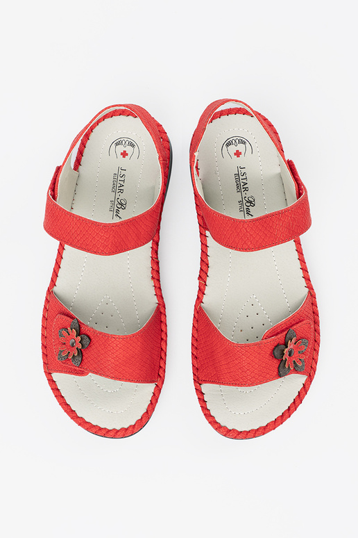 Sandalen met leren inlegzolen in rood Sandalen met leren inlegzolen in rood