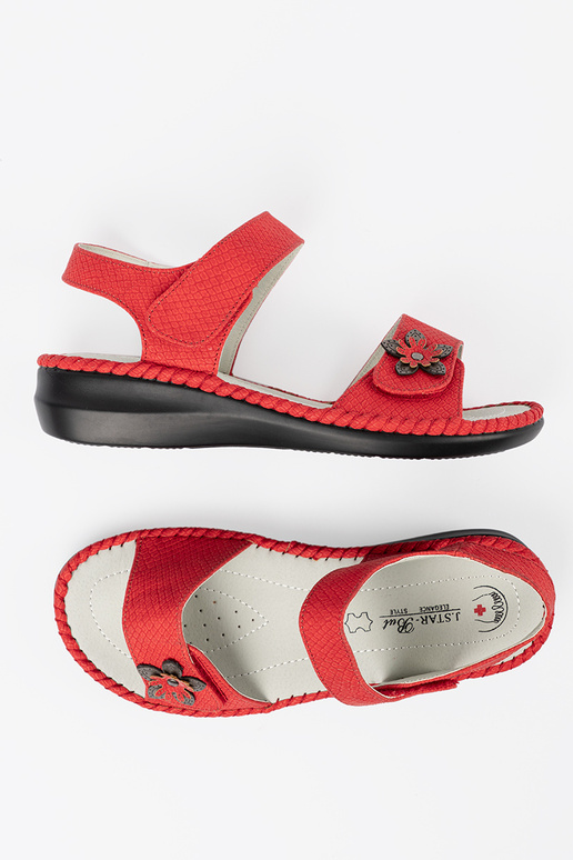 Sandalen met leren inlegzolen in rood Sandalen met leren inlegzolen in rood