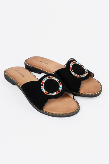 Zwarte dames slippers met... 2