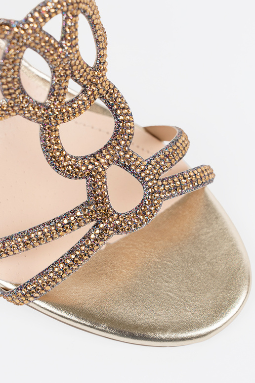 Goldfarbene Slipper mit Absatz,...