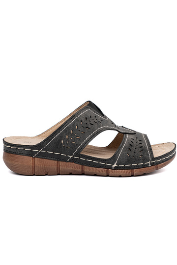 Zwarte platform slippers