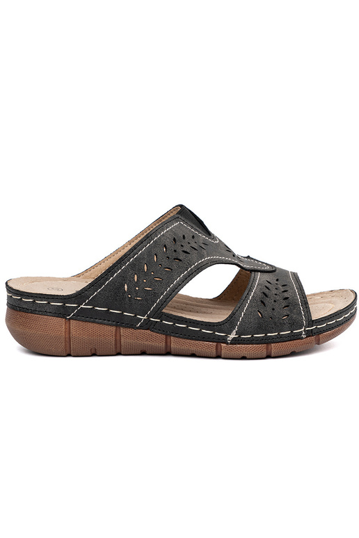 Chaussons à plateforme de couleur noire Chaussons à plateforme de couleur noire