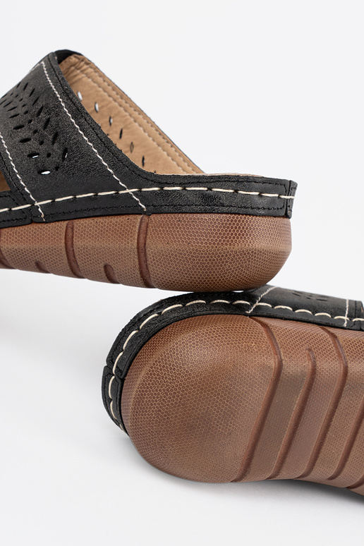 Zwarte platform slippers Zwarte platform slippers