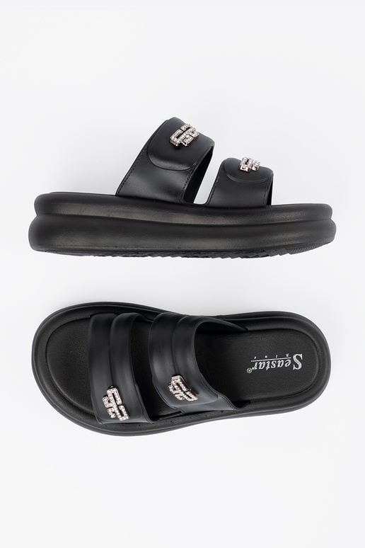 couleur noire Chaussons femmes avec... couleur noire Chaussons femmes avec...