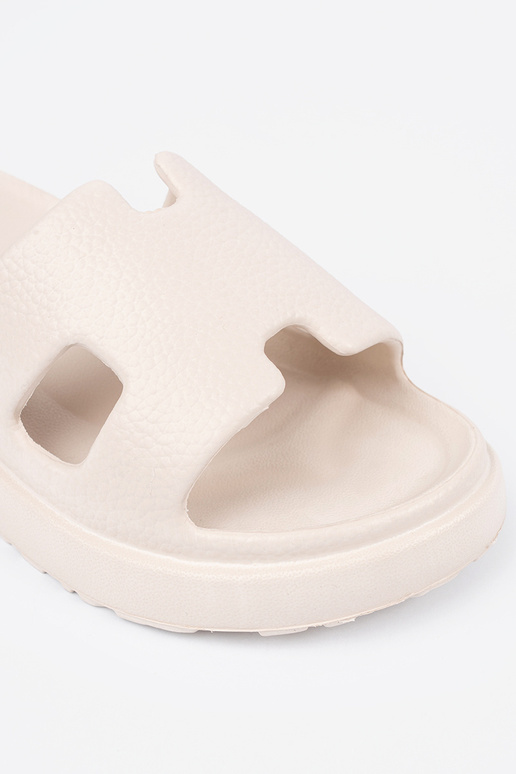 Slippers dames met platform helderbeige Slippers dames met platform helderbeige