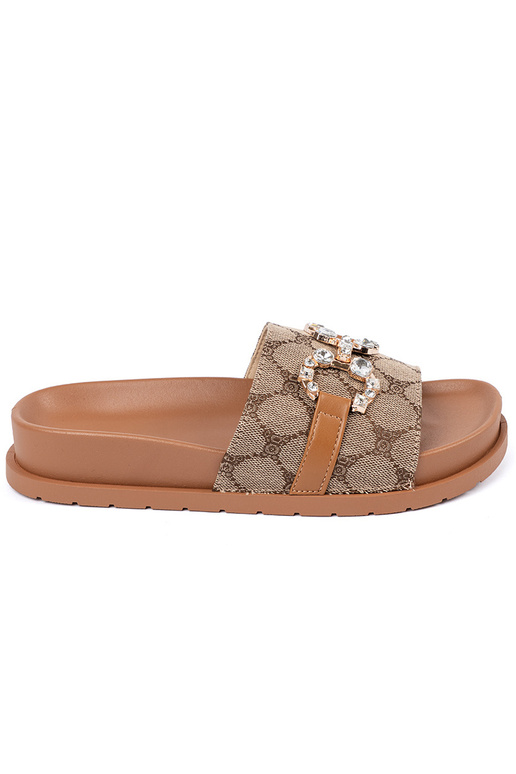 bruine kleur slippers ze zdobieniem bruine kleur slippers ze zdobieniem