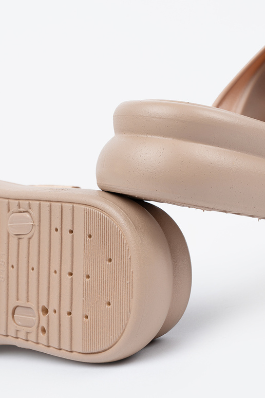 Zandkleurige slippers met gouden...