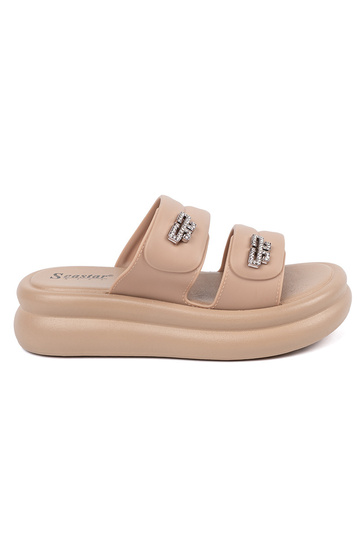beige Chaussons femmes avec...