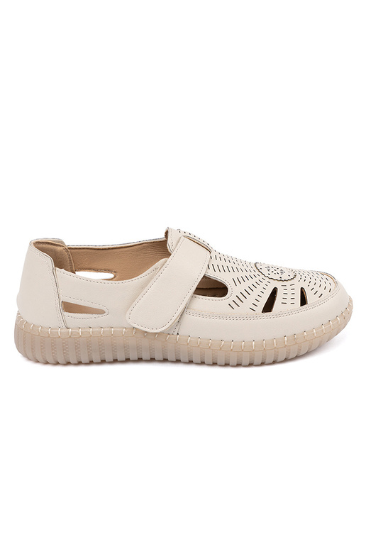 chaussures de femme ajouré Velcro beige chaussures de femme ajouré Velcro beige