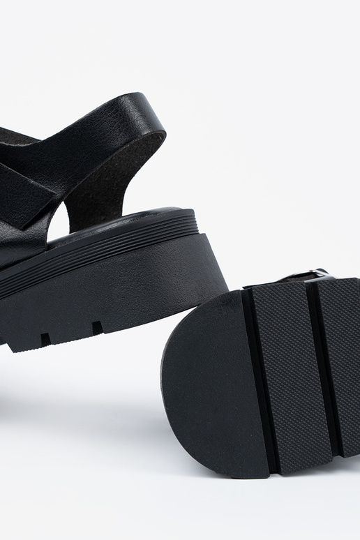 Sandales noires femme avec plateforme