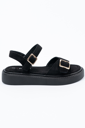 Zwarte sandalen met een gesp
