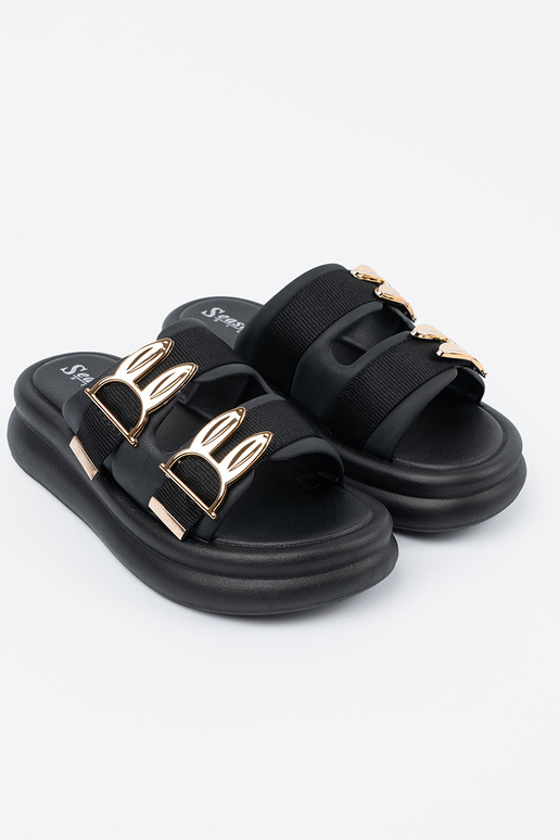 Pantoffels met een platform en gouden... Pantoffels met een platform en gouden...