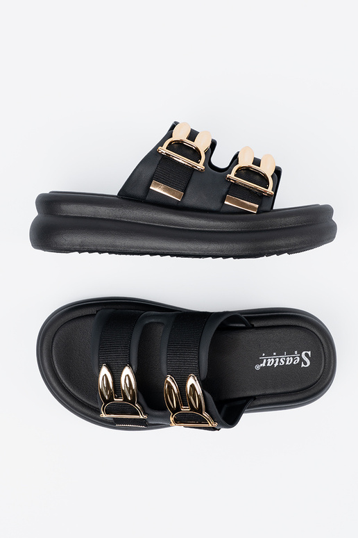 Pantoffels met een platform en gouden... Pantoffels met een platform en gouden...