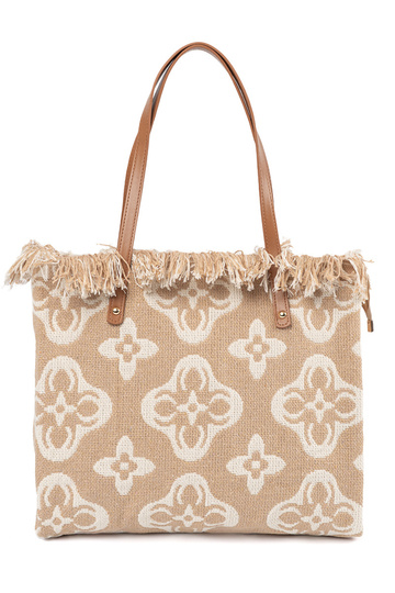 Beige Strandtasche über der...
