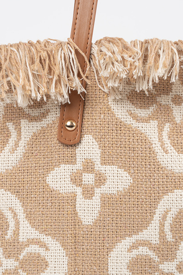 Beige Strandtasche über der... 2