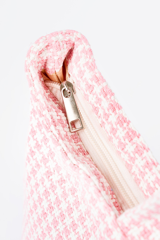 Strandtas / tas met roze-wit geruit...