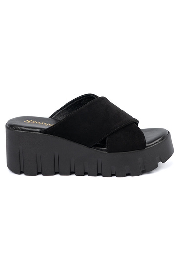 van suède slippers dames op...