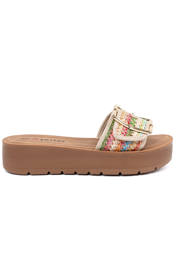 Multikleurige slippers met...