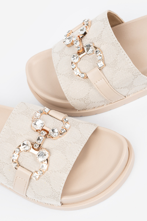 couleur ivoire Chaussons ze zdobieniem