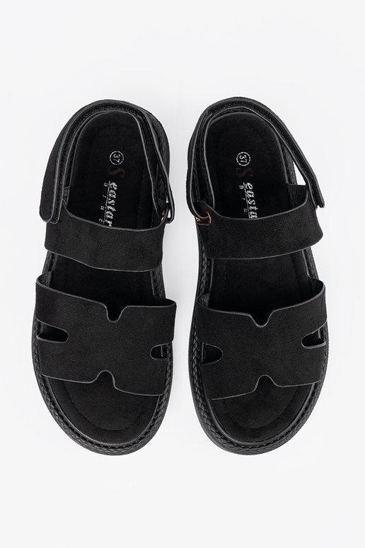 Zwarte sandalen met platform en... Zwarte sandalen met platform en...